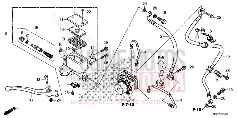 HAUPTBREMSZYLINDER, VORNE ZYLINDER von Forza 300 MAT CYNOS GRAY METALLIC (NH312) von 2019
